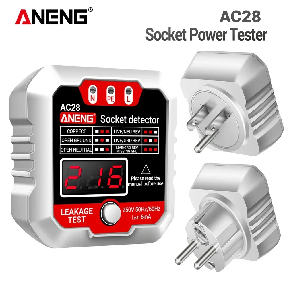 Circuit Breaker Finder - Testador de Tomada Digital ANENG AC27/AC28,