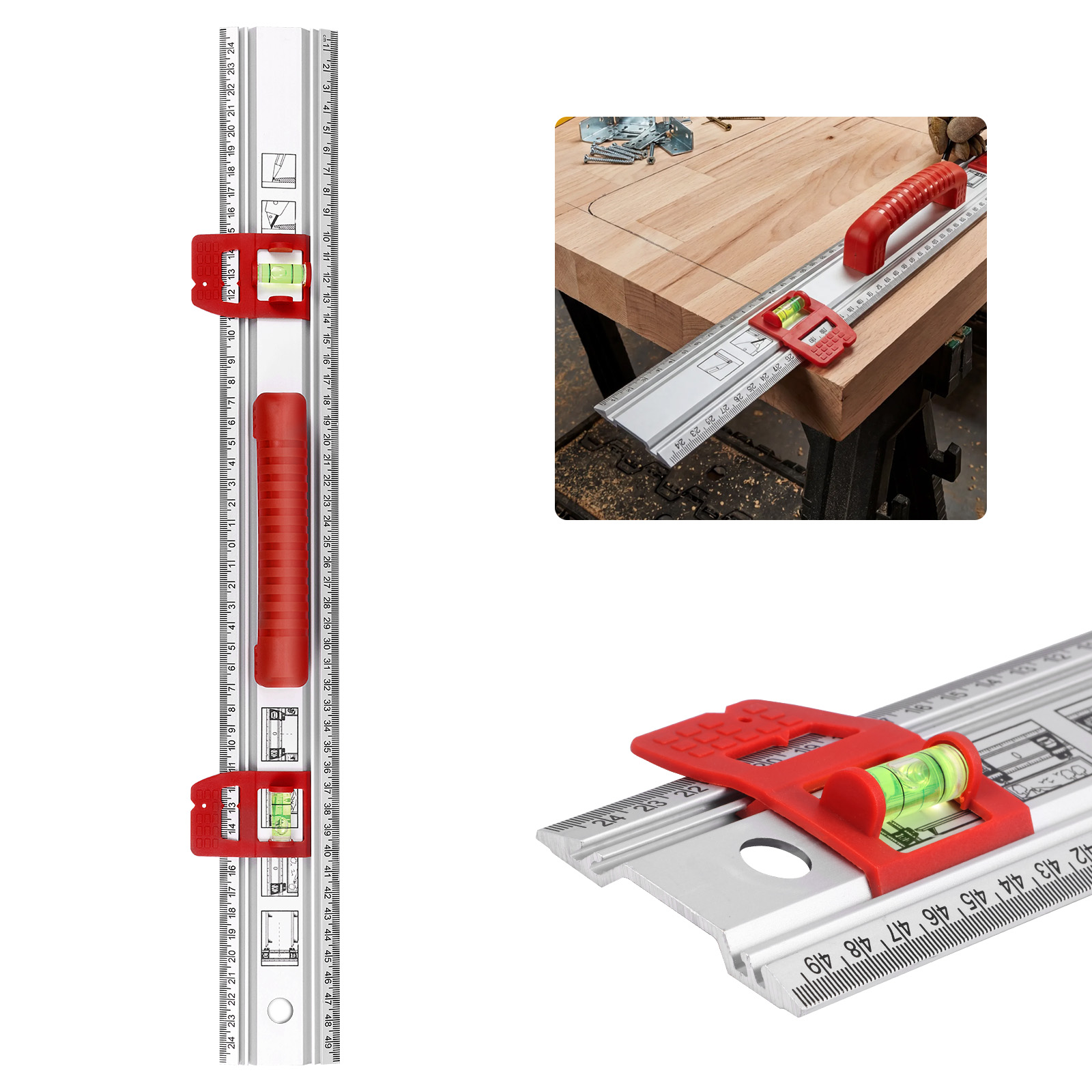 Home Improvement Mark - Régua Niveladora de Alumínio com Guia