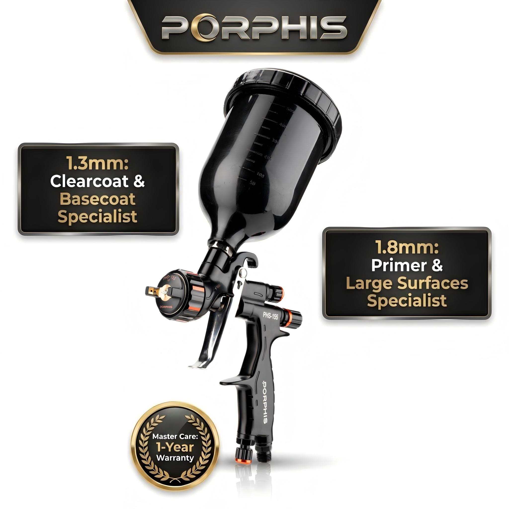 Spray Paint Primer - Pistola pulverizadora oringinal porphis PHS-155 1.3/1.8mm