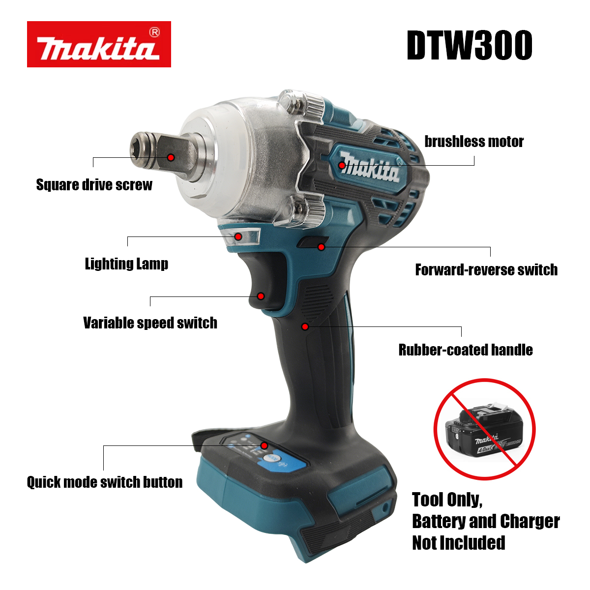 Chave de Impacto Sem Fio Makit - Makita Drill Dtw300 avaliação e preço